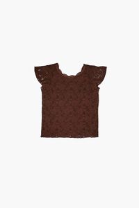 TURKISH COFFEE Girls Lace Butterfly Sleeve Top (Kids), image 2