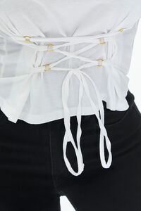 WHITE Lace-Up Crew Tee, image 5