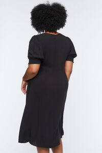 Plus Size Puff-Sleeve Midi Dress, image 3