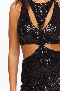 BLACK Cutout Sequin Mini Dress, image 5