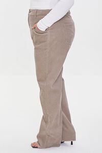 TAUPE Plus Size Corduroy High-Rise Pants, image 3