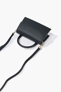 BLACK Structured Flap-Top Crossbody Bag, image 3