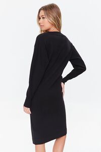 BLACK Ribbed-Trim Sweater Dress, image 3