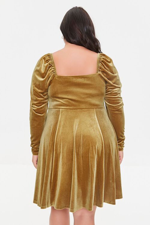 GOLD Plus Size Sweetheart Velvet Mini Dress, image 3
