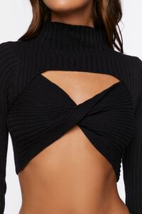 BLACK Twist-Front Combo Sweater, image 5
