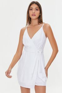 WHITE Tie-Waist Cami Mini Dress, image 1