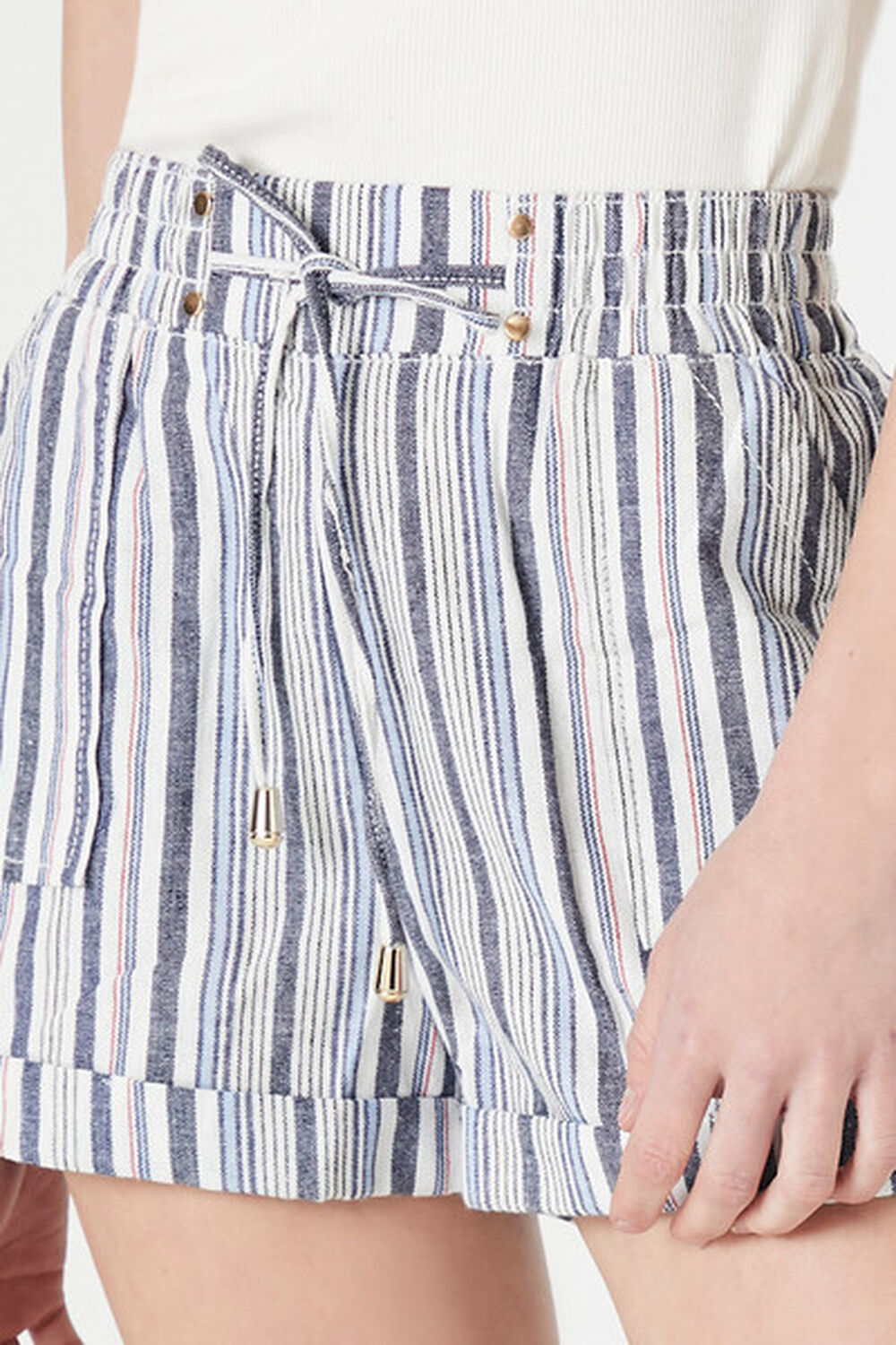 Striped Toggle Drawstring Shorts