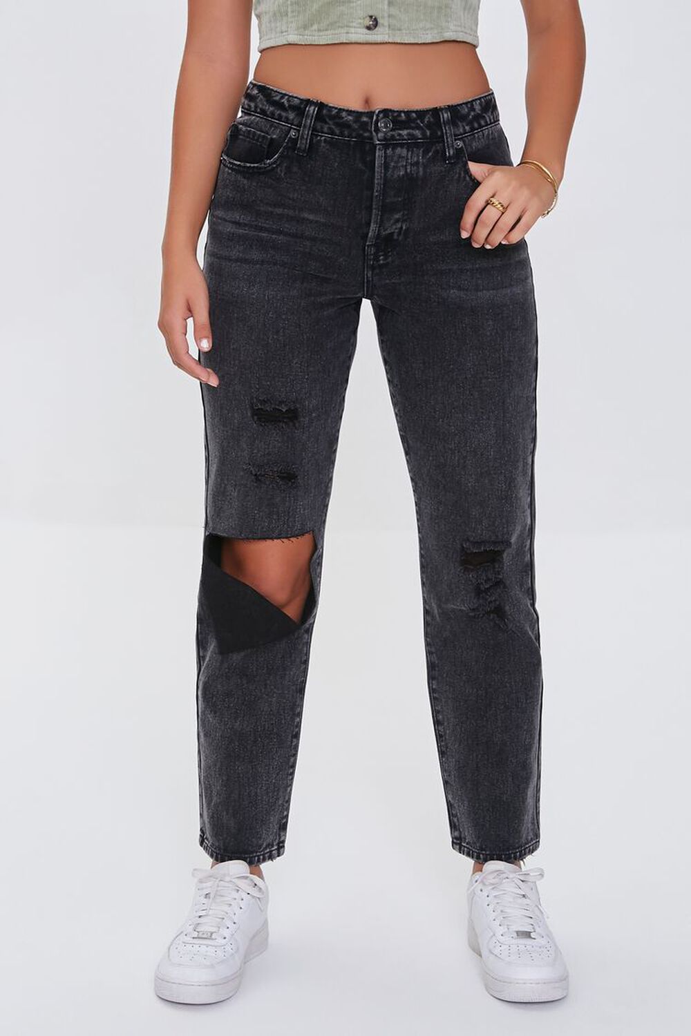 WASHED BLACK Premium Boyfriend Jeans, image 2