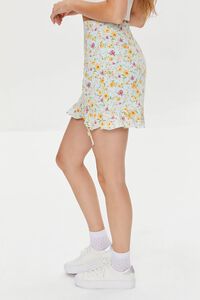AQUA/MULTI Floral Print Mini Skirt, image 3