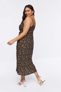 BLACK/MULTI Plus Size Floral Print Maxi Dress, image 3