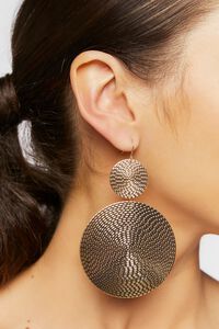 GOLD Tiered Disc Drop Earrings, image 1