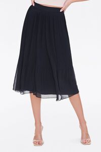 BLACK Knee-Length Pleated Skirt, image 2