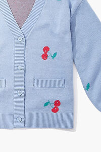 BLUE/MULTI Girls Cherry Cardigan Sweater (Kids), image 3
