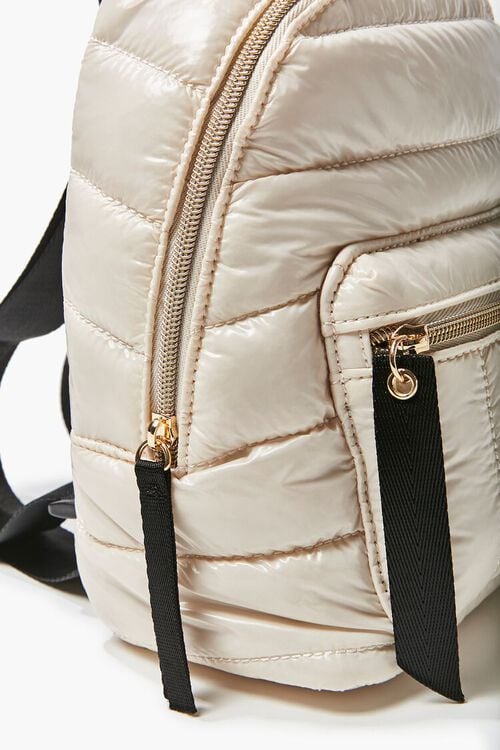 CREAM Quilted Zip-Up Backpack, image 4