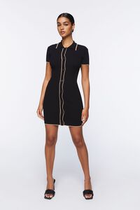 BLACK/WALNUT Bodycon Sweater Mini Dress, image 4