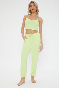 PISTACHIO Ribbed Cropped Lounge Cami, image 4