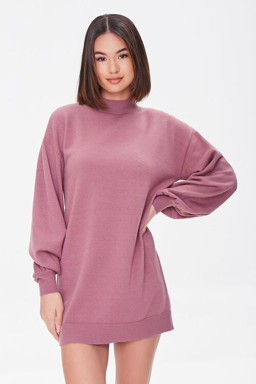 PLUM Balloon-Sleeve Sweater Dress, image 1
