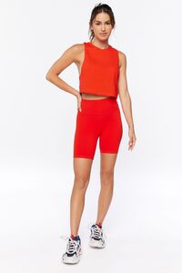 FIERY RED Active Cropped Muscle Tee, image 4