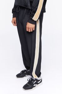 BLACK/BROWN Active Side-Striped Velour Joggers, image 3