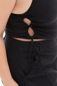 BLACK Plus Size Cutout Ruched Cami, image 5