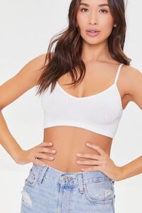 IVORY Seamless Lingerie Cropped Cami, image 1