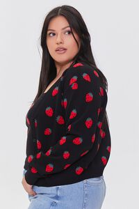 BLACK/MULTI Plus Size Cami & Cardigan Sweater Set, image 2