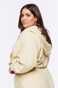 TAN Plus Size French Terry Zip-Up Hoodie, image 2