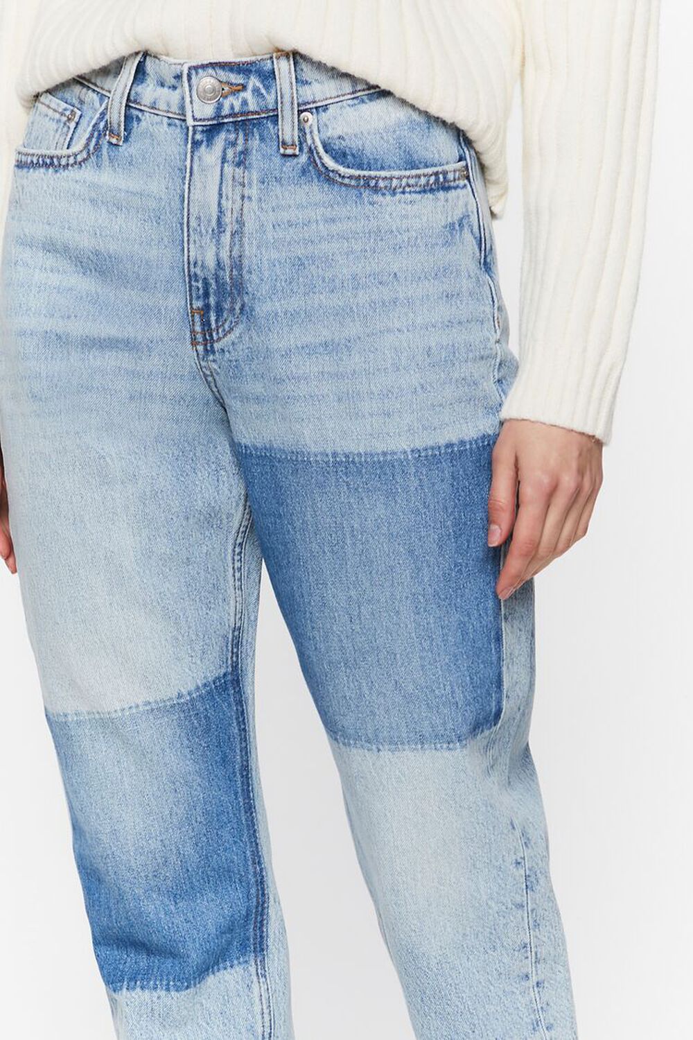 High-Rise Colorblock Straight Jeans