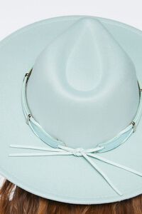 LIGHT BLUE/SILVER Knotted Faux Leather-Trim Fedora, image 4