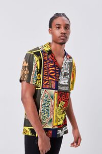 BLACK/MULTI Retro Rock Patchwork Fitted Shirt, image 6