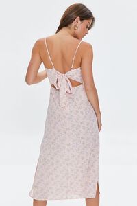 LIGHT PINK/MULTI Floral Print Tie-Back Midi Dress, image 3