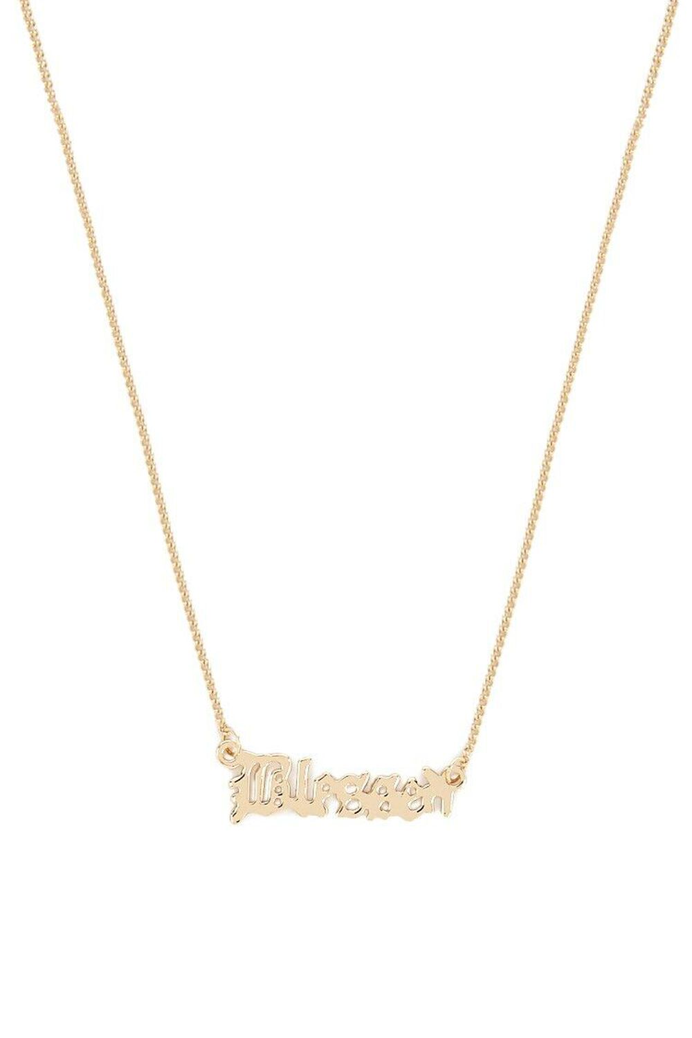 GOLD Blessed Pendant Chain Necklace, image 1
