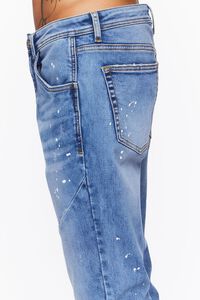 MEDIUM DENIM Seamed Paint Splatter Slim-Fit Jeans, image 4