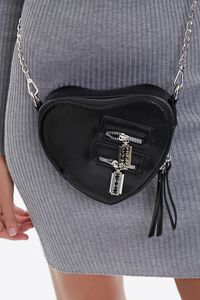 BLACK Heart-Shaped Crossbody Bag, image 2
