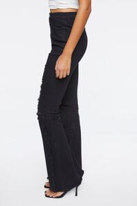 BLACK Distressed High-Rise Flare Jeans, image 3
