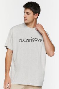 HEATHER GREY/BLACK Embroidered Float Above Tee, image 1