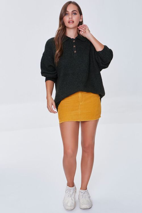 OLIVE Marled Half-Buttoned Sweater, image 4