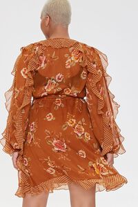 Plus Size Ruffled Rose Print Dress, image 3