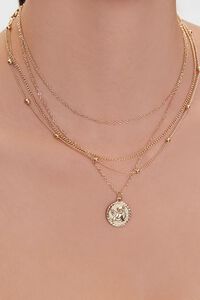 Upcycled Cherub Pendant Layered Necklace, image 1