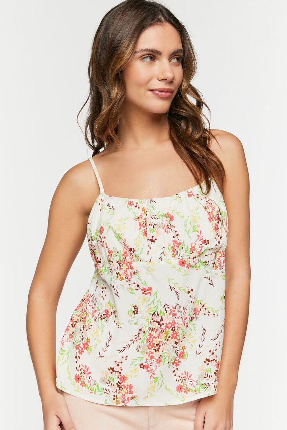 Floral Print Shirt with Camisole