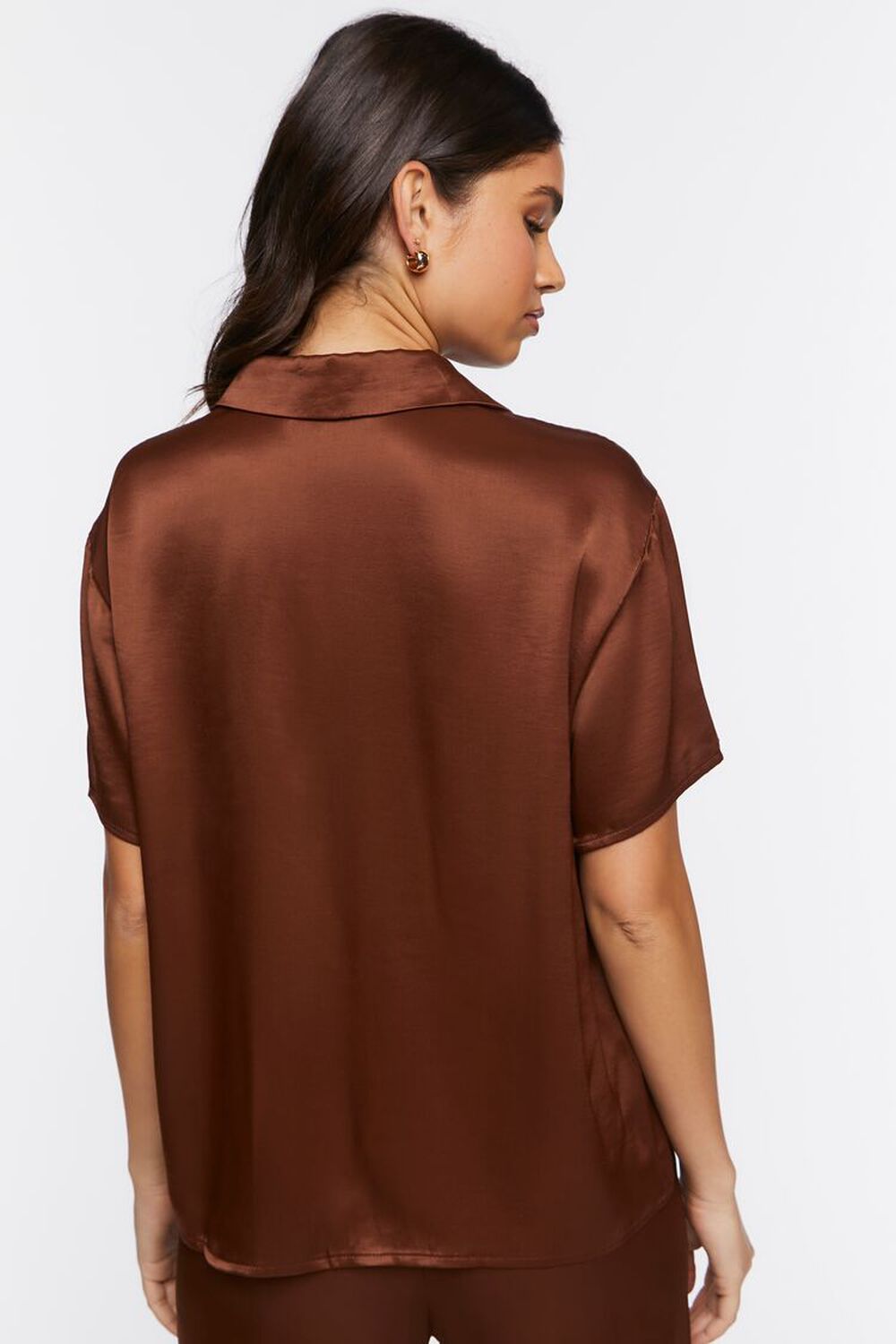 CHOCOLATE Oversized Button-Front Shirt, image 3