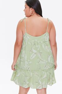SAGE/CREAM Plus Size Tropical Leaf Print Dress, image 3