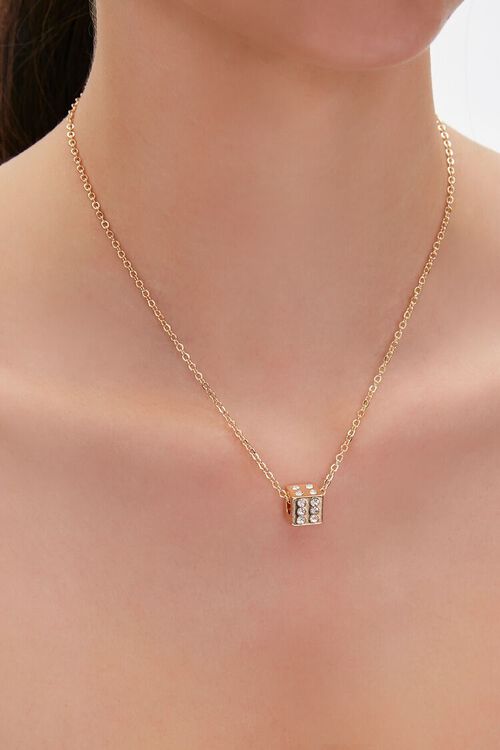 GOLD Dice Charm Necklace, image 1