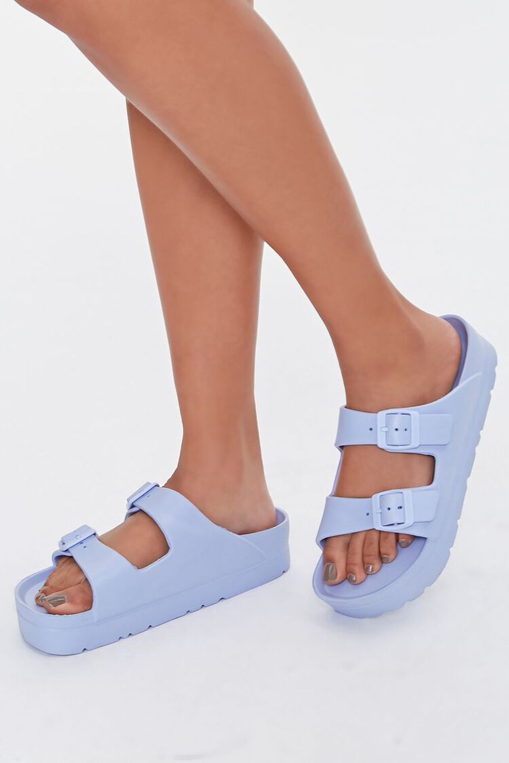 BLUE Buckled Flatform Sandals, image 1