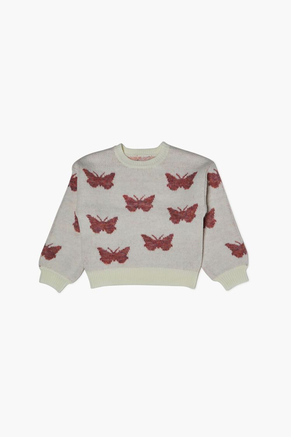 CREAM/MULTI Girls Butterfly Print Sweater (Kids), image 1