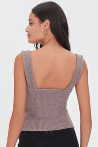 TAUPE Pointelle Sweater-Knit Tank Top, image 3