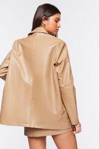 TAUPE Faux Leather Blazer, image 3