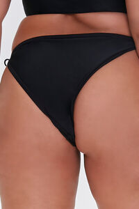 BLACK Plus Size String Bikini Bottoms, image 4