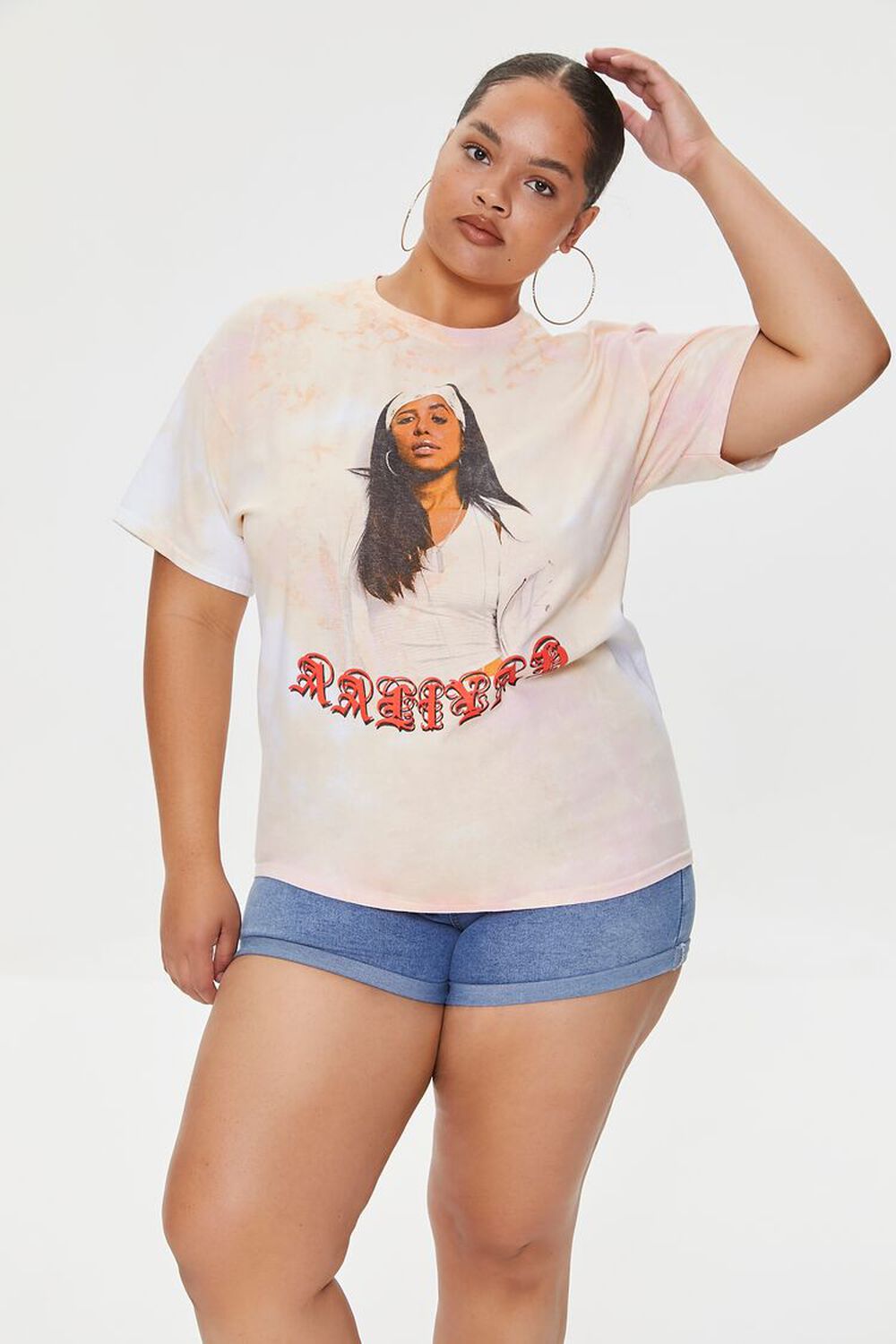 ORANGE/MULTI Plus Size Aaliyah Graphic Tee, image 1