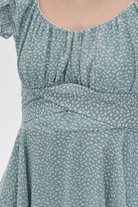 SAGE/CREAM Spotted Print Flounce Romper, image 5